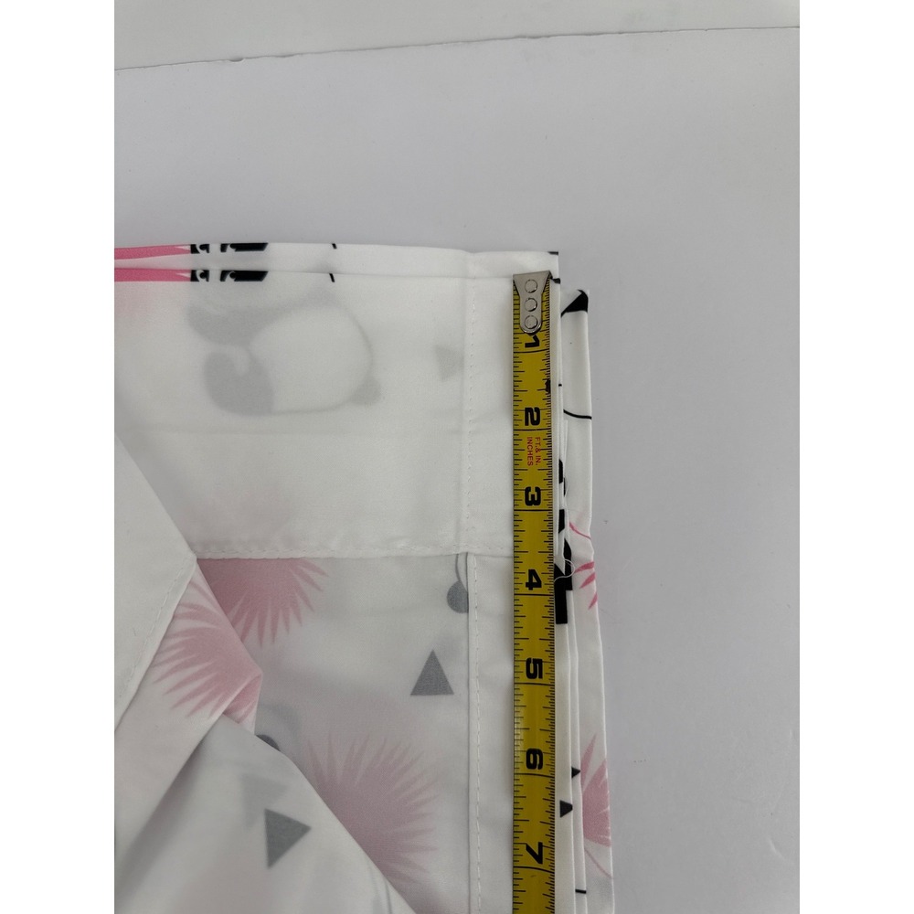 Ambesonne Panda Window Curtains 2-Panel Set 56x63 Pink Palm Leaf Microfiber NEW - Picture 7 of 7